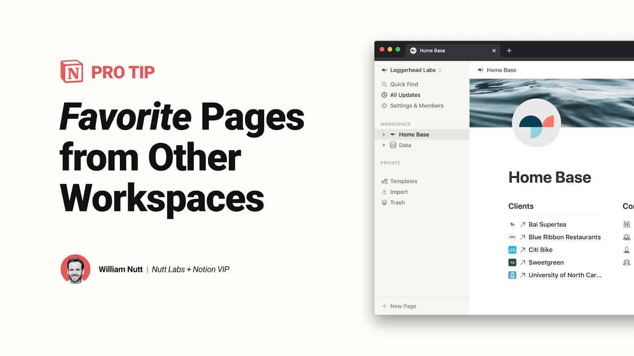 Favorite Pages in Other Notion Workspaces