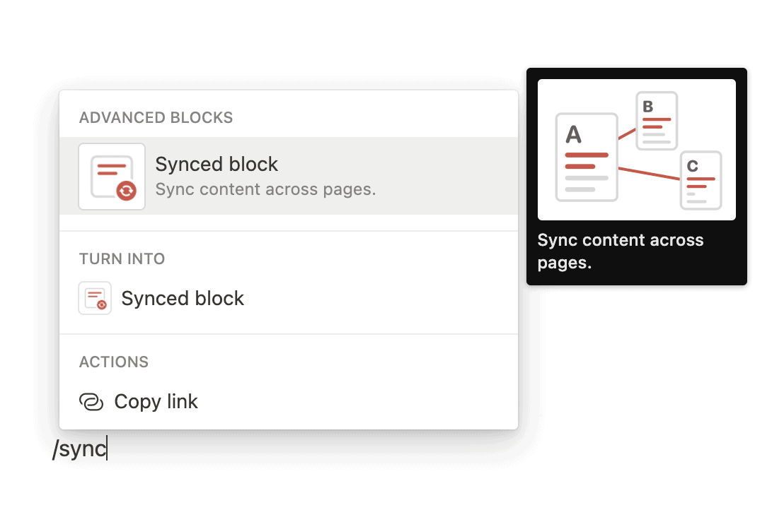 Create a Synced Block in Notion