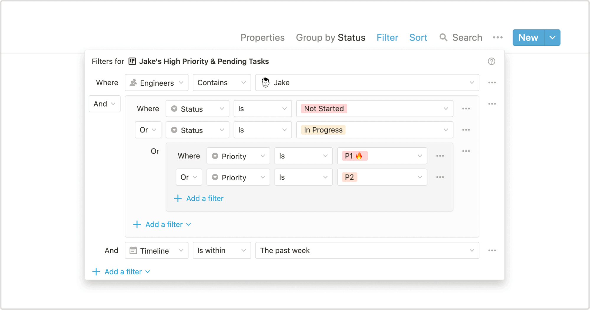Nested Filters in Notion Databases